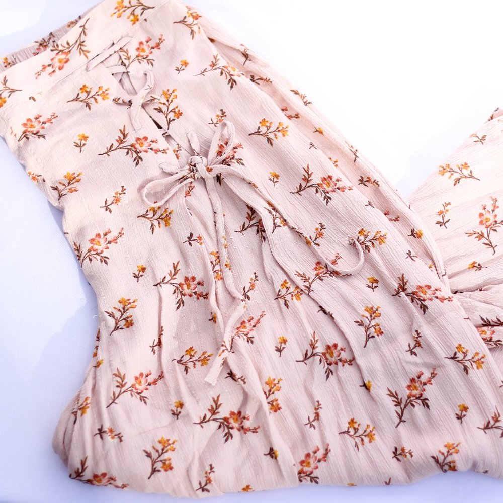 American Eagle| Pink Floral Flowy Pants